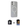 MARSİLYAN™- iPhone 11 Kılıf Çekirdek Modern Prime - Siyah Buffer Hayalet Cam Ekran Koruyucu + PVD Metal Kamera Lens - MI