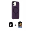 MARSİLYAN™- iPhone 11 Kılıf Çekirdek Modern Prime - Siyah Buffer Hayalet Cam Ekran Koruyucu + PVD Metal Kamera Lens - TU