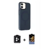MARSİLYAN™- iPhone 11 Kılıf Çekirdek Modern Prime - Siyah Buffer Hayalet Cam Ekran Koruyucu + PVD Metal Kamera Lens - YL