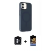 MARSİLYAN™- iPhone 11 Kılıf Çekirdek Modern Prime - Siyah Buffer Hayalet Cam Ekran Koruyucu + PVD Metal Kamera Lens - MI