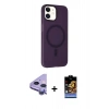 MARSİLYAN™- iPhone 11 Kılıf Çekirdek Modern Prime - Siyah Buffer Hayalet Cam Ekran Koruyucu + Raze Metal Kamera Lens - MR