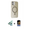 MARSİLYAN™- iPhone 11 Kılıf Çekirdek Modern Prime - Siyah Buffer Hayalet Cam Ekran Koruyucu + Raze Metal Kamera Lens - MI