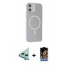 MARSİLYAN™- iPhone 11 Kılıf Çekirdek Modern Prime - Siyah Buffer Hayalet Cam Ekran Koruyucu + Raze Metal Kamera Lens - MI
