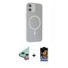 MARSİLYAN™- iPhone 11 Kılıf Çekirdek Modern Prime - Siyah Buffer Hayalet Cam Ekran Koruyucu + Raze Metal Kamera Lens - KI