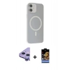 MARSİLYAN™- iPhone 11 Kılıf Çekirdek Modern Prime - Siyah Buffer Hayalet Cam Ekran Koruyucu + Raze Metal Kamera Lens - MR