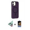 MARSİLYAN™- iPhone 11 Kılıf Çekirdek Modern Prime - Siyah Buffer Hayalet Cam Ekran Koruyucu + Raze Metal Kamera Lens - KI