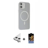 MARSİLYAN™- iPhone 11 Kılıf Çekirdek Modern Prime - Siyah Buffer Hayalet Cam Ekran Koruyucu + Raze Metal Kamera Lens - GS