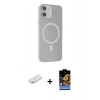 MARSİLYAN™- iPhone 11 Kılıf Çekirdek Modern Prime - Siyah Buffer Hayalet Cam Ekran Koruyucu + Renkli Kamera Lens Koruma Cam - TU