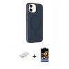 MARSİLYAN™- iPhone 11 Kılıf Çekirdek Modern Prime - Siyah Buffer Hayalet Cam Ekran Koruyucu + Renkli Kamera Lens Koruma Cam - SI