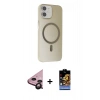 MARSİLYAN™- iPhone 11 Kılıf Çekirdek Modern Prime - Siyah Buffer Hayalet Cam Ekran Koruyucu + Raze Metal Kamera Lens - SH