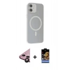 MARSİLYAN™- iPhone 11 Kılıf Çekirdek Modern Prime - Siyah Buffer Hayalet Cam Ekran Koruyucu + Raze Metal Kamera Lens - SH