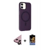MARSİLYAN™- iPhone 11 Kılıf Çekirdek Modern Prime - Siyah Buffer Hayalet Cam Ekran Koruyucu + Raze Metal Kamera Lens - SH