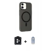 MARSİLYAN™- iPhone 11 Kılıf Çekirdek Modern Prime - Siyah Joko Magic 5D Cam + PVD Metal Kamera Lens - SH