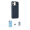 MARSİLYAN™- iPhone 11 Kılıf Çekirdek Modern Prime - Siyah Joko Magic 5D Cam + Turuncu Neon Fosforlu Kamera Lens