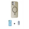 MARSİLYAN™- iPhone 11 Kılıf Çekirdek Modern Prime - Siyah Joko Magic 5D Cam + Yeşil Neon Fosforlu Kamera Lens