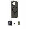 MARSİLYAN™- iPhone 11 Kılıf Çekirdek Modern Prime - Siyah Joko Magic 5D Hayalet Cam + PVD Metal Kamera Lens - MI