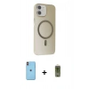 MARSİLYAN™- iPhone 11 Kılıf Çekirdek Modern Prime - Siyah Joko Magic 5D Hayalet Cam + Neon Fosforlu Kamera Lens - TU