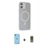 MARSİLYAN™- iPhone 11 Kılıf Çekirdek Modern Prime - Siyah Joko Magic 5D Hayalet Cam + Neon Fosforlu Kamera Lens - YL