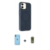 MARSİLYAN™- iPhone 11 Kılıf Çekirdek Modern Prime - Siyah Joko Magic 5D Hayalet Cam + Neon Fosforlu Kamera Lens - TU