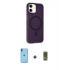 MARSİLYAN™- iPhone 11 Kılıf Çekirdek Modern Prime - Siyah Joko Magic 5D Hayalet Cam + Neon Fosforlu Kamera Lens - TU