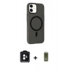 MARSİLYAN™- iPhone 11 Kılıf Çekirdek Modern Prime - Siyah Joko Magic 5D Hayalet Cam + PVD Metal Kamera Lens - YL