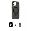 MARSİLYAN™- iPhone 11 Kılıf Çekirdek Modern Prime - Siyah Joko Magic 5D Hayalet Cam + PVD Metal Kamera Lens - TU