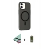 MARSİLYAN™- iPhone 11 Kılıf Çekirdek Modern Prime - Siyah Joko Magic 5D Hayalet Cam + Raze Metal Kamera Lens - KI