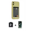 MARSİLYAN™- iPhone 11 Kılıf Doruk Klasik Koleksiyonu - Şeffaf 360 Full Body Arka Koruyucu + PVD Metal Kamera Lens - SH