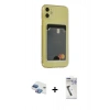 MARSİLYAN™- iPhone 11 Kılıf Doruk Klasik Koleksiyonu - Şeffaf Uv Polymer Nano Ekran Koruyucu + Pers Alüminyum Kamera Lens - GI