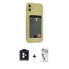 MARSİLYAN™- iPhone 11 Kılıf Doruk Klasik Koleksiyonu - Şeffaf Uv Polymer Nano Ekran Koruyucu + PVD Metal Kamera Lens - MI