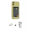 MARSİLYAN™- iPhone 11 Kılıf Doruk Klasik Koleksiyonu - Şeffaf Uv Polymer Nano Ekran Koruyucu + Renkli Kamera Lens Koruma Cam - TU