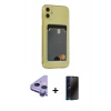 MARSİLYAN™- iPhone 11 Kılıf Doruk Klasik Koleksiyonu - Siyah 3D Antistatik Hayalet Cam Ekran Koruyucu + Raze Metal Kamera Lens - MR