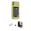 MARSİLYAN™- iPhone 11 Kılıf Doruk Klasik Koleksiyonu - Siyah 3D Antistatik Mat Seramik Nano Ekran Koruyucu + Renkli Kamera Lens Koruma Cam - TU