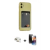 MARSİLYAN™- iPhone 11 Kılıf Doruk Klasik Koleksiyonu - Siyah 3D Antistatik Mat Seramik Nano Ekran Koruyucu + Pers Alüminyum Kamera Lens - GD