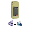 MARSİLYAN™- iPhone 11 Kılıf Doruk Klasik Koleksiyonu - Siyah 3D Antistatik Seramik Nano Ekran Koruyucu + Raze Metal Kamera Lens - MR