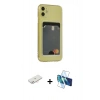 MARSİLYAN™- iPhone 11 Kılıf Doruk Klasik Koleksiyonu - Siyah 3D Antistatik Seramik Nano Ekran Koruyucu + Renkli Kamera Lens Koruma Cam - YL