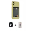 MARSİLYAN™- iPhone 11 Kılıf Doruk Klasik Koleksiyonu - Siyah Bilvis 3D Cam Ekran Koruyucu + PVD Metal Kamera Lens - SH