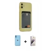 MARSİLYAN™- iPhone 11 Kılıf Doruk Klasik Koleksiyonu - Siyah Bilvis 3D Mat Cam Ekran Koruyucu + Neon Fosforlu Kamera Lens - MI