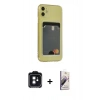 MARSİLYAN™- iPhone 11 Kılıf Doruk Klasik Koleksiyonu - Siyah Bilvis 3D Mat Cam Ekran Koruyucu + PVD Metal Kamera Lens - SH