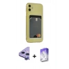 MARSİLYAN™- iPhone 11 Kılıf Doruk Klasik Koleksiyonu - Siyah Bilvis 5in1 3D Magic Cam Ekran Koruyucu + Raze Metal Kamera Lens - MR