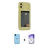 MARSİLYAN™- iPhone 11 Kılıf Doruk Klasik Koleksiyonu - Siyah Bilvis 5in1 3D Magic Cam Ekran Koruyucu + Neon Fosforlu Kamera Lens - MI