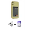 MARSİLYAN™- iPhone 11 Kılıf Doruk Klasik Koleksiyonu - Siyah Bilvis 5in1 3D Magic Cam Ekran Koruyucu + Raze Metal Kamera Lens - GS