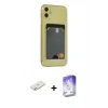 MARSİLYAN™- iPhone 11 Kılıf Doruk Klasik Koleksiyonu - Siyah Bilvis 5in1 3D Magic Cam Ekran Koruyucu + Renkli Kamera Lens Koruma Cam - SI