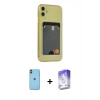 MARSİLYAN™- iPhone 11 Kılıf Doruk Klasik Koleksiyonu - Siyah Bilvis 5in1 3D Magic Cam Ekran Koruyucu + Neon Fosforlu Kamera Lens - TU