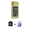 MARSİLYAN™- iPhone 11 Kılıf Doruk Klasik Koleksiyonu - Siyah Bilvis 5in1 5D Magic Hayalet Cam Ekran Koruyucu + PVD Metal Kamera Lens - TU