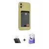MARSİLYAN™- iPhone 11 Kılıf Doruk Klasik Koleksiyonu - Siyah Bilvis 5in1 5D Magic Hayalet Cam Ekran Koruyucu + Kamera Lens Koruma Cam - SF
