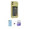 MARSİLYAN™- iPhone 11 Kılıf Doruk Klasik Koleksiyonu - Siyah Bilvis 5in1 5D Magic Hayalet Cam Ekran Koruyucu + Neon Fosforlu Kamera Lens - YL