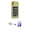 MARSİLYAN™- iPhone 11 Kılıf Doruk Klasik Koleksiyonu - Siyah Bilvis 5in1 5D Magic Hayalet Cam Ekran Koruyucu + Pers Alüminyum Kamera Lens - GD