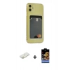 MARSİLYAN™- iPhone 11 Kılıf Doruk Klasik Koleksiyonu - Siyah Buffer Hayalet Cam Ekran Koruyucu + Renkli Kamera Lens Koruma Cam - TU