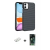 MARSİLYAN™- iPhone 11 Kılıf Doruk Serisi - Şeffaf 360 Full Body Arka Koruyucu + Renkli Kamera Lens Koruma Cam - SI